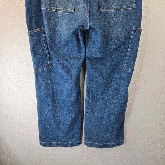 Judy Blue Wide Leg Cargo Jeans Plus Size 22W Relaxed Loose Fit Stretch Denim - Picture 7 of 12